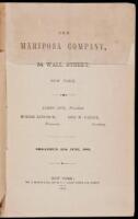 The Mariposa Company, 34 Wall Street, New York. James Hoy, President... Organized 25th June, 1863