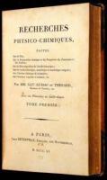 Recherches Physico-Chimiques, Faites sur la Pile; sur la Préparation chimique et les Propriétés du Potassium et du Sodium; sur la Décomposition de l'Acide boracique; sur les Acides fluorique, muriatique et muriatique oxigéné; sur l'Action chimique de la l