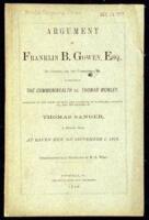 Argument of Franklin B. Gowen, Esq., Of Counsel for the Commonwealth in the Case of the Commonwealth vs. Thomas Munley, Indicted in the Court of Oyer and Terminer of Schuylkill County, Pa., for the Murder of Thomas Sanger, a Mining Boss, at Raven Run, on 