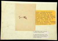Clipped Signature of Adolf Hitler
