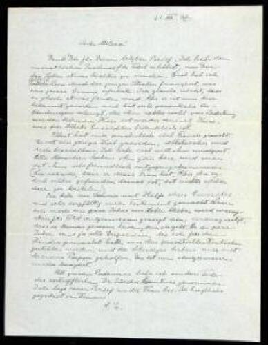 Autographed Letter from Einstein to his wife, signed with his initials