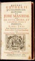 De Jure Manium, Seu De Ritu, More, et Legibus Prisci Funeris. Libri tres. Cum Qvatuor Indicibus Annexoqve Tractatu Eiusdem De Orbitate Toleranda