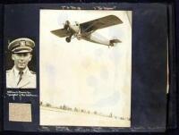 Album of vintage photographs of aviators and airplanes, including the Dole Air Race from San Francisco Bay to Hawaii