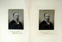 Two identical steel-engraved portraits of John Bidwell