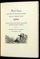 Mark Twain's Letter to William Bowen, Buffalo, February Sixth, 1870