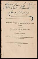 Supreme Court of the United States. No. 131. The United States, Appellants, vs. Charles M. Weber. Appeal from the District Court U.S. for the Northern District of California