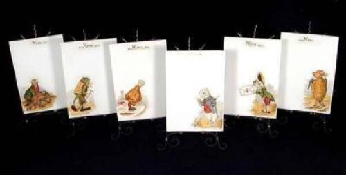 Six Hand-Painted Alice in Wonderland Porcelain Plaques