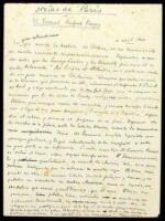 Manuscript tribute to former Columbian president General Rafael Reyes, signed by Ruben Dario