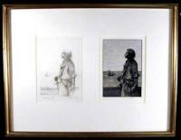 Original Pencil Sketches and Wood Engraved Prints from "The Fall of Camelot Portfolio"