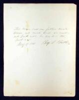 Autographed note, signed by Butler