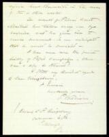 Autographed Letter, signed by General Seth Williams, to Col. C.P. Kingsbury