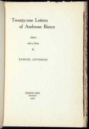 Twenty-One Letters of Ambrose Bierce
