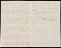 Autograph Letter Signed - 1871 Negro Joke by Future Supreme Court Justice