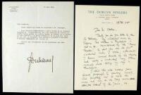 Five letters, all signed (4 typed, 1 autographed) from different distinguished persons, responding to inquiries about Stefan Zweig