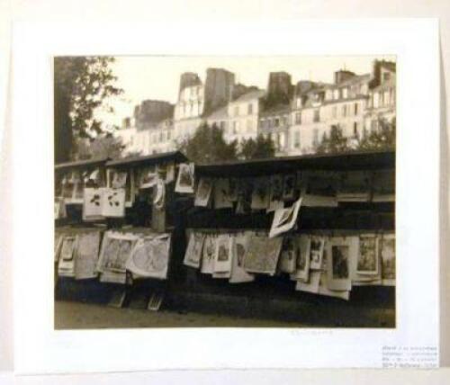 Original silver photograph of a print and map kiosk in Paris