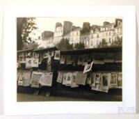 Original silver photograph of a print and map kiosk in Paris