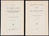 1915 "Injustice of African Exclusion" and "Protection of Negro Womanhood" - Two offprints of speeches by Illinois Congressman Martin B. Madden