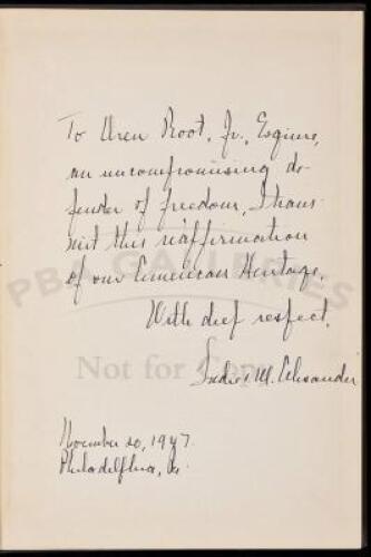 To Secure These Rights: The Report of the President’s Committee on Civil Rights - inscribed by a black woman pioneer Sadie M. Alexander