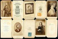 Approx. 27 carte-de-visite portraits of civilian men and women during the Civil War