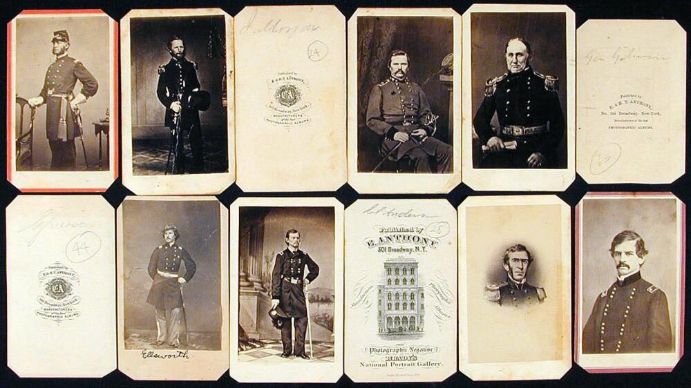 17 carte-de-visite photographs of Civil War generals and officers