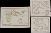 Three 18th and 19th century maps of the Caribbean - Martinique & Guadeloupe