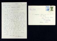 Autographed Letter, signed by Schr&ouml;dinger, to T. MacCallum, librarian at Magee University College, Londonderry, Northern Ireland