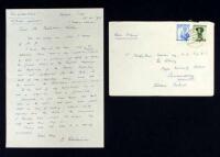 Autographed Letter, signed by Schrödinger, to T. MacCallum, librarian at Magee University College, Londonderry, Northern Ireland