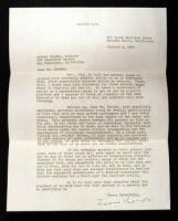 Typed Letter, signed by Kern, to Robert Durden of San Francisco