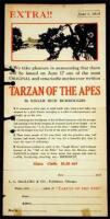 Publisher's announcement for Tarzan of the Apes