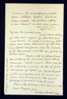 Autographed Letter, signed by Barton