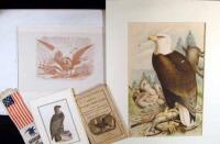 Collection of early American documents and related items with images of eagles on them