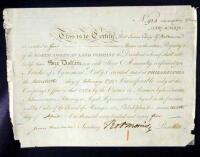 Certificate for five shares in the North American Land Company, signed by Morris as President of the company