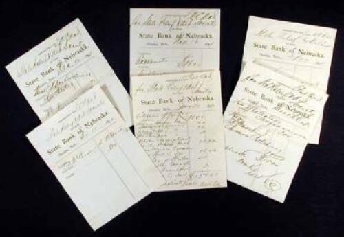 Collection 37 bank deposit slips, filled out by Ord, all but 5 signed by him