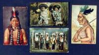 Collection of approx. 160 vintage Postcards featuring American Indians and a few cowboys