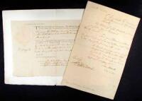 Two documents, one signed by Rutledge, who also signed the Declaration of Independence, one unsigned but in his hand