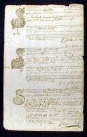 Partially printed leaf from a merchant's shipping manifest ledger.