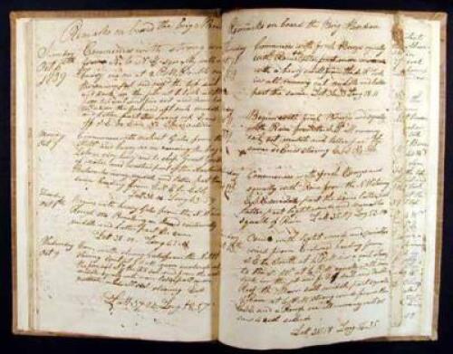 Manuscript Log Book of the Brigs William and Meridian
