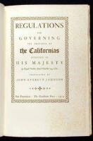 Reglamento Para el Gobierno de la Provincia de Californias, Aprobado por S.M. en Real Orden de 24 Octobre de 1781. ? Regulations for Governing the Province of the Californias approved by His Majesty by Royal Order, dated October 24, 1781