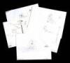 Lot of five original pencil animation drawings