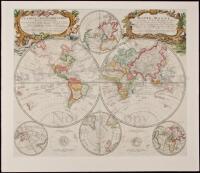 Planiglobii Terrestris Mappa Universalis utrumque Hemisphaerium Orient et Occidentale Repraesentans ex IV. Mappis Generalibus ... / Mappe-Monde qui Represente les Deux Hemispheres Savoir celui de l'Orient et celui de l'Occident