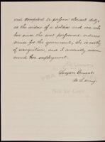 Letter of recommendation for the widow of a Civil War soldier from the Surgeon General of the United States Army