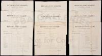 Nine report cards from Betts Military Academy for the school year of 1883-1884 for a student named Palmer H. Lewis