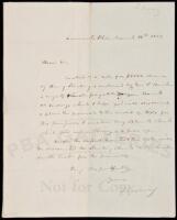 Autograph Letter Signed from Thomas Ewing to American banker and financier Nicholas Biddle