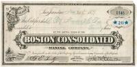 Stock certificate for the Boston Consolidated Mining Company, Bodie District, Mono Co., California