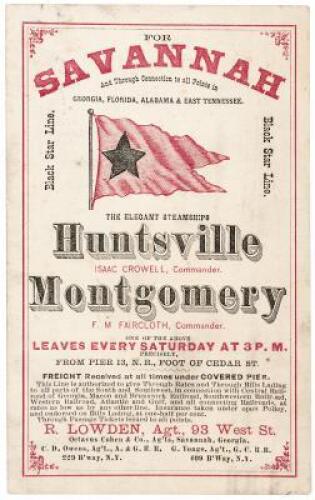 For Savannah... the Elegant Steamshpis HUNTSVILLE... MONTGOMERY