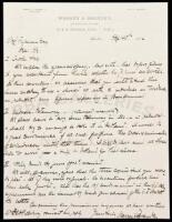 Autograph Letter, signed as Warren & Brandeis, regarding an on-going legal case