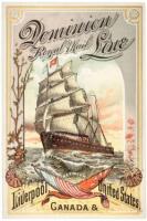 Card advertising the "Dominion Rpyal Mail Liebe Between Liverpool, Canada & United States"