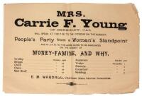 Group of four ephemeral items relating to Carrie Filkins Young, active in women's rights