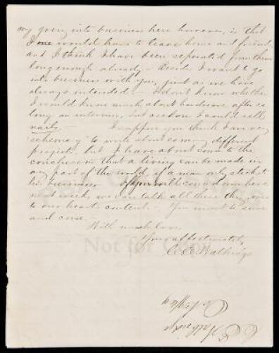 Autograph Letter Signed from a Union soldier in Virginia who dreams of Post-War profit