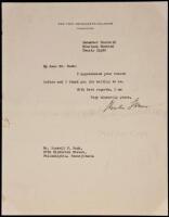 Typed Letter, signed from Vice President Charles G. Dawes